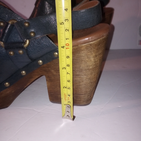 Kork Ease grey leather wooden heel clogs - Picture 11 of 11